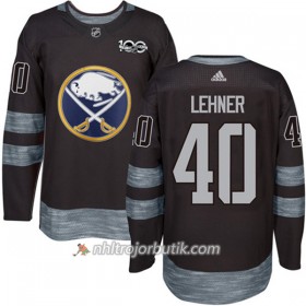 Män Ishockey Buffalo Sabres Tröja Robin Lehner 40 1917-2017 100th Anniversary Adidas Svart Authentic